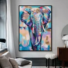 Африканские Дикие Слон красочные граффити художественные плакаты и принты картина с рисунком животных Настенная картина для детской комнаты декор