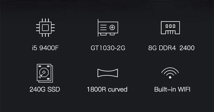 IPASON все в одном игровом ПК V10 27 inchIntel 6 Core i5 9400F DDR4 8G ram 240G SSD неинтегрированная 1030 2G видеокарта