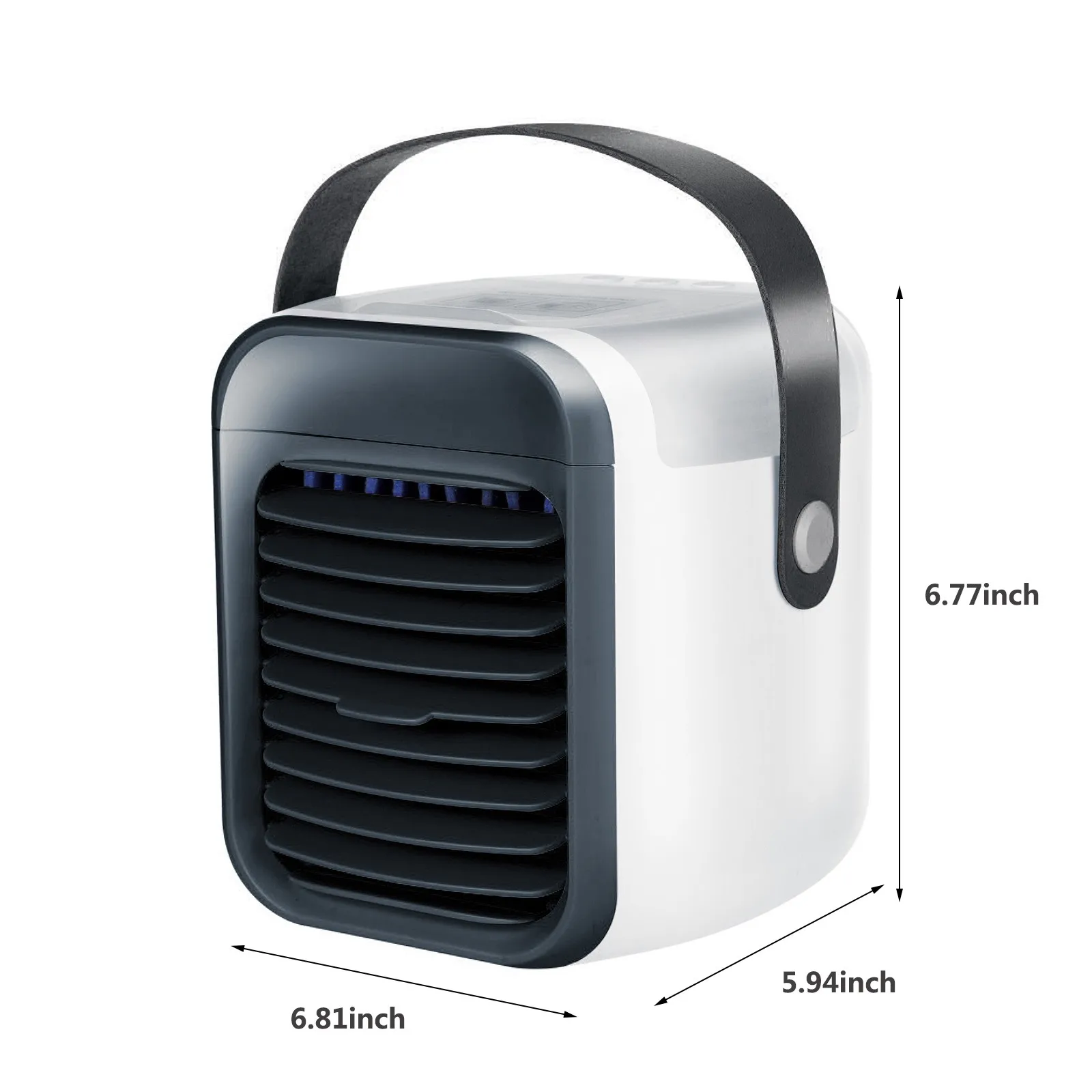 

Air cooler-3 speed adjustment-7 colored lights dark blue Portable Air Conditioner Fan RechargeableEvaporative Air ConditionerFan