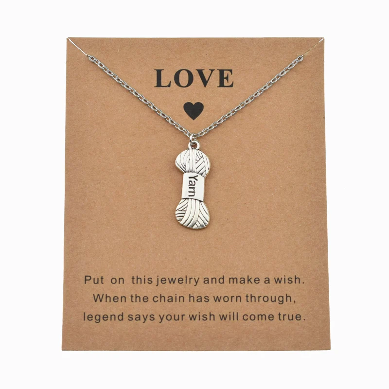 Пряжа ручной работы плетеная крючком Очаровательная шерстяная пряжа ожерелье с