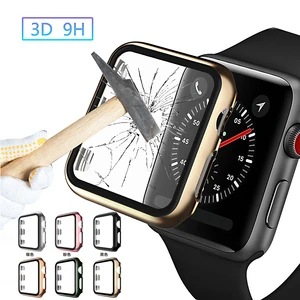 pc plastic shell for apple watch 44mm 40mm protector screen protective film iwatch 42mm 38mm series 5 4 3 2 band hd transparent free global shipping