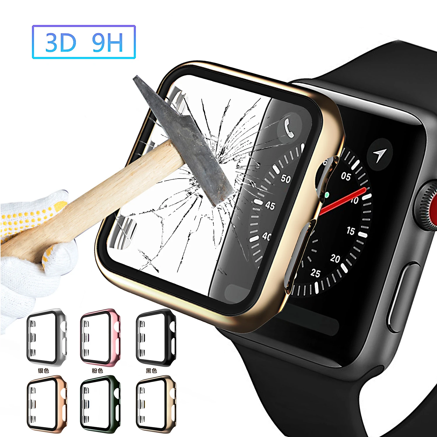PC Пластиковый корпус для Apple Watch 44 мм 40 Защитная пленка экрана iwatch 42 38 серия 5 4 3 2