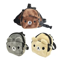adjustable leash pet self backpack polyester cartoon portable harness outdoor carrier snack bag pet accessories