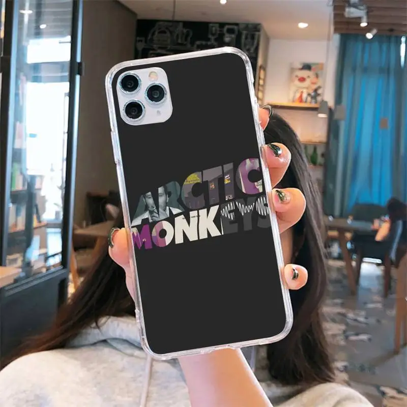 

Arctic Mon keys Phone Case Transparent for iPhone 6 7 8 11 12 s mini pro X XS XR MAX Plus cover funda shell
