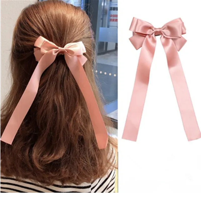 Элегантный розовый ленты Зажимы для девочек-подростков Косплэй головной убор
