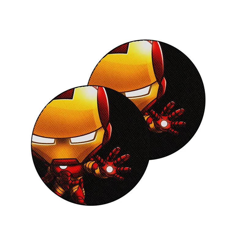 Для Marvel Avengers Heros фигурка салона автомобиля круглая бутылка для воды с мультяшным ковриком Coaster - Название цвета: Iron Man (S)