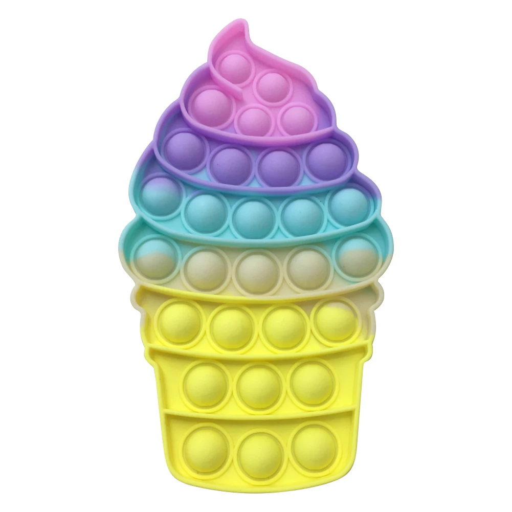 

Desktop Fun Ice Cream Shaped Push Bubble Silicone Toys Children Adult Stress Reliever Fidget Squeeze Board Game Dropshipp