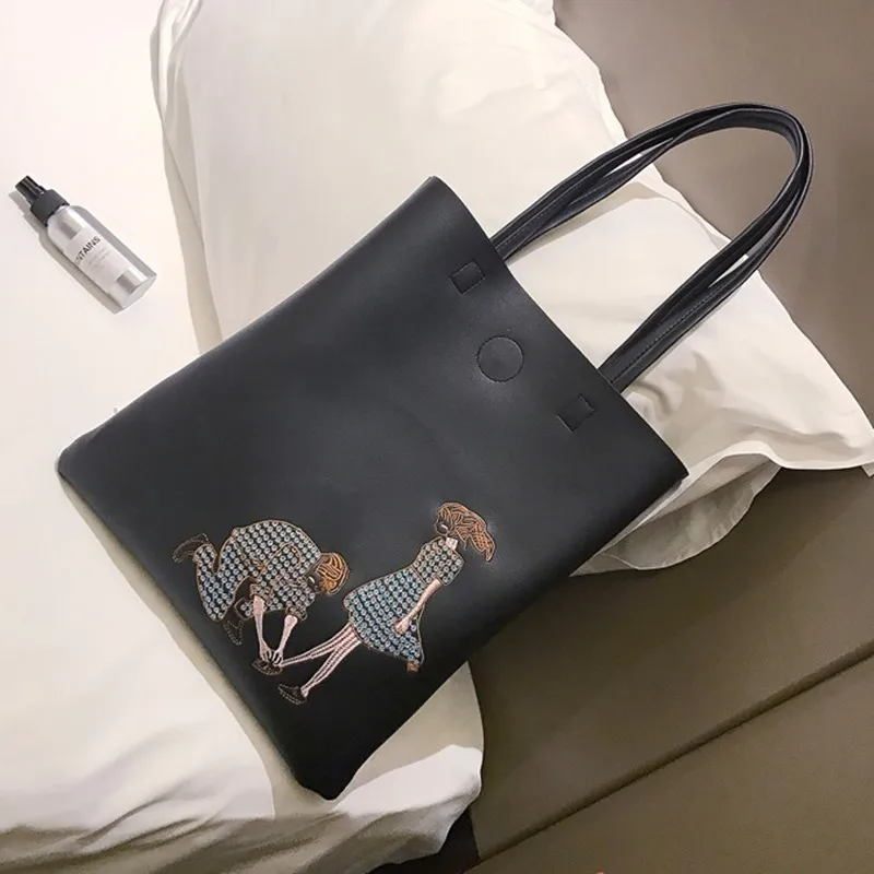 HISUELY дизайнерская женская сумка из искусственной кожи с вышивкой модная на плечо