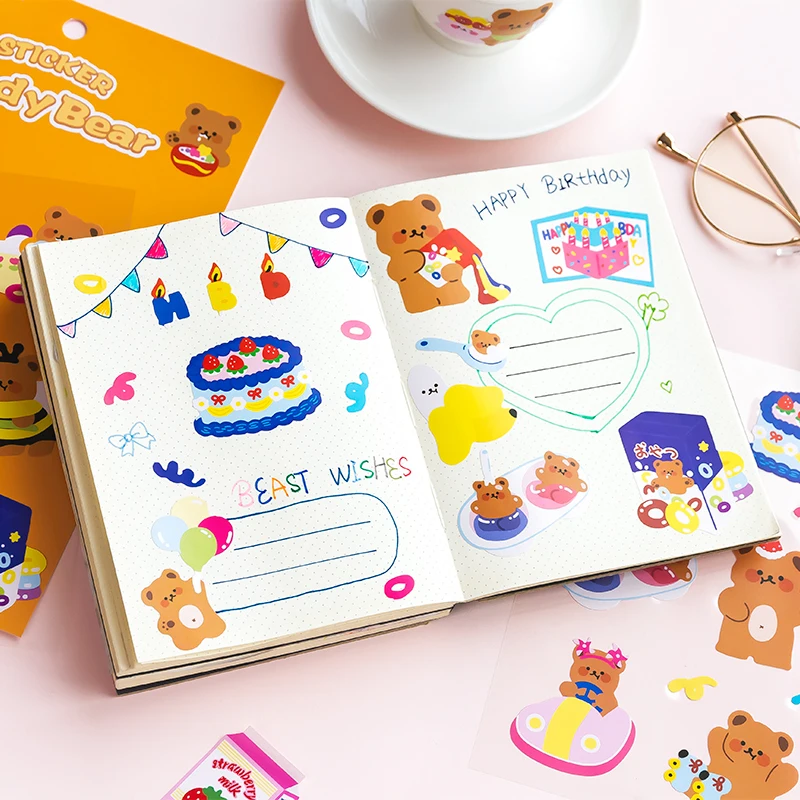 1 шт конфеты Медведь серии милые Креативные декоративные наклейки планировщик