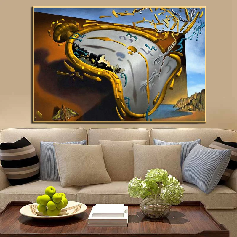 Famous Artist Salvador Dali The Persistence of Memory Canvas Paintings Wall Art Posters And Prints Pictures Home Decor | Дом и сад