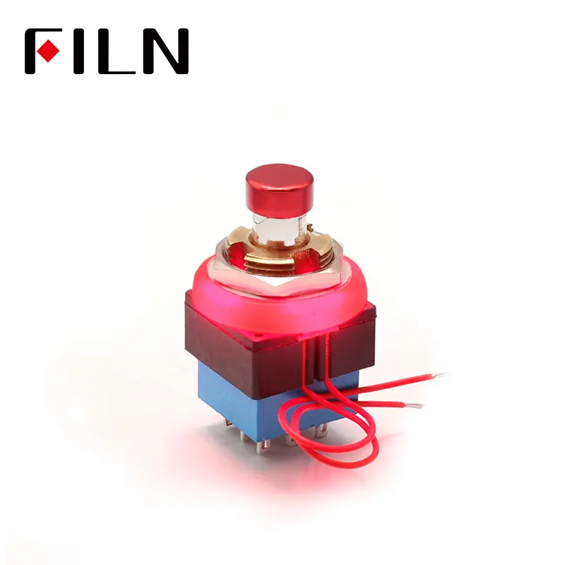 FILN 3pdt 3A 2.3VAC гитарный переключатель для гитары педаль эффектов с Светодиодный индикатор с линией