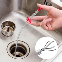 60cm spring pipe dredging tools drain snakesewer dredge pipeline hook clog remover cleaning tools household for kitchen sink