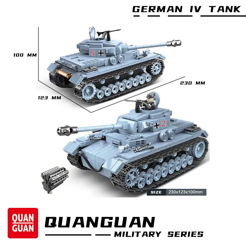 Германия IV танк кирпич строительные блоки модель WW2 Panzer армия мировая война 2