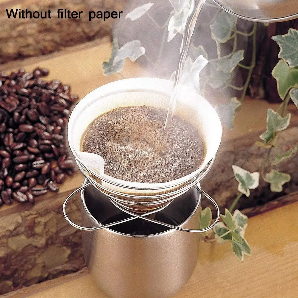 

1pcs Coffee Filter Holder Foldable Portable Steel Spring Filter Strainer Coffee Tea Bowl Home Kitchen Office Tools E1O4