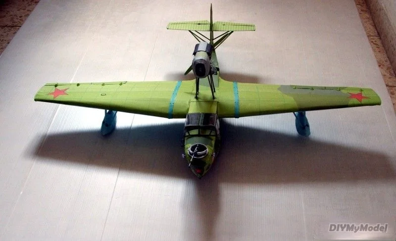 Nave espacial de reconocimiento de agua de mbr-2 sovi&eacute;tico, avi&oacute;n artesanal, KIT de papel, rompecabezas de juguete hechos a mano, accesorios de pel&iacute;cula de regalo-1