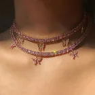 Цепочка с подвеской-бабочкой, с кристаллами