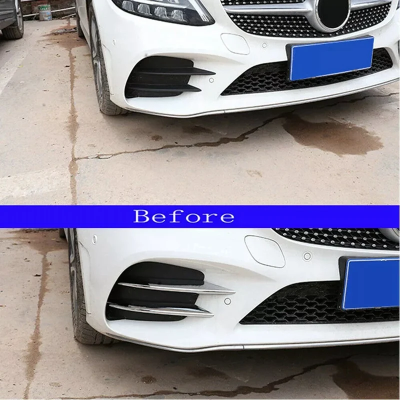 4 шт. хромированная накладка на передний бампер Mercedes-Benz C-Class C200 C260 W205 2019 + |