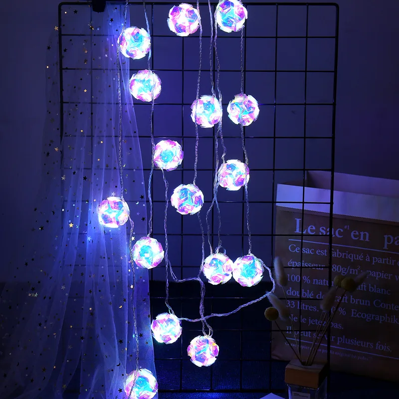 

Christmas Ornaments DIY Christmas Ball Santa LED Curtain Light String Christmas Decoration for Home 2022 New Year Gift Navidad
