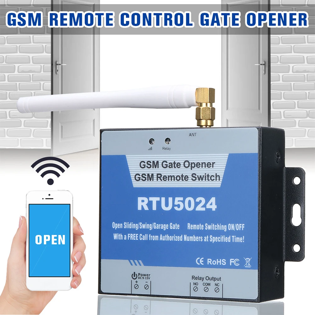 

New GSM 4G LTE Gate Opener G202 SMS Remote Control Single Relay Switch For Sliding Swing Garage Door Gate Opener Replace RTU5024