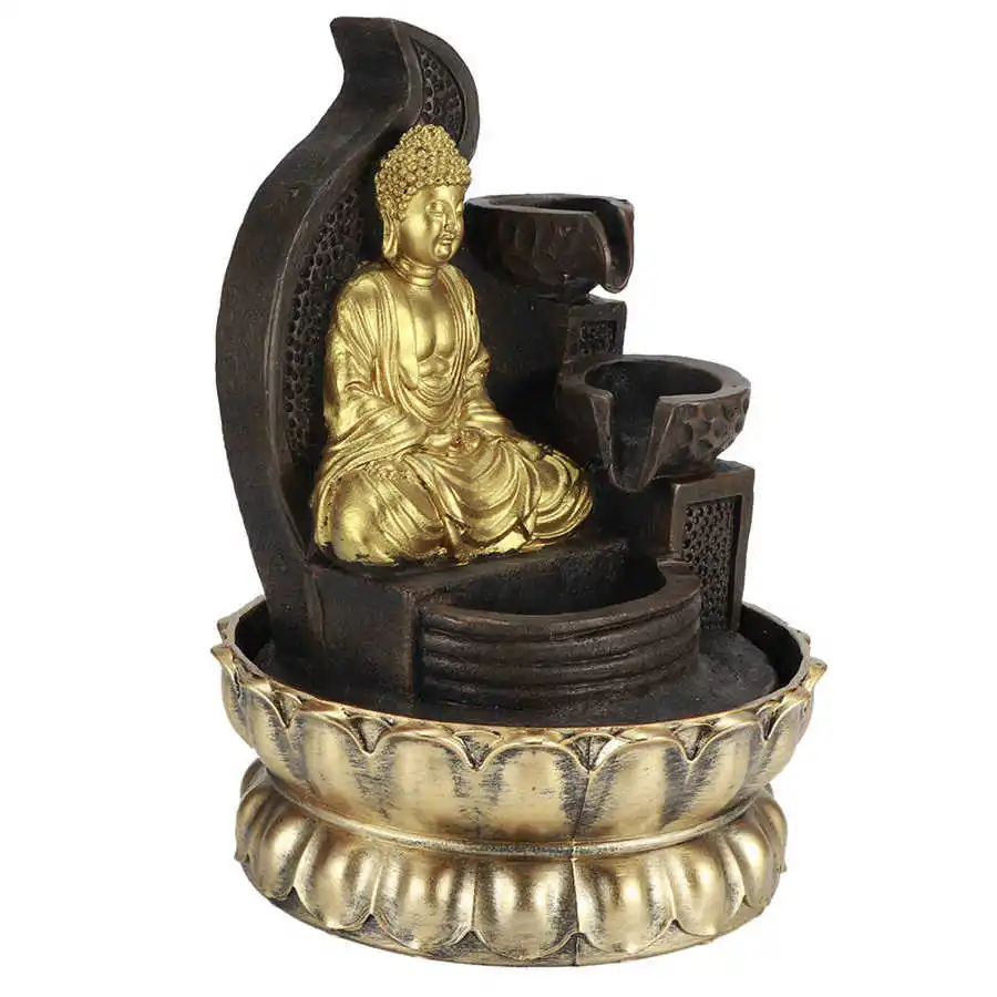 Настольный фонтан со светодиодной подсветкой с орнаментом и водяным насосом для