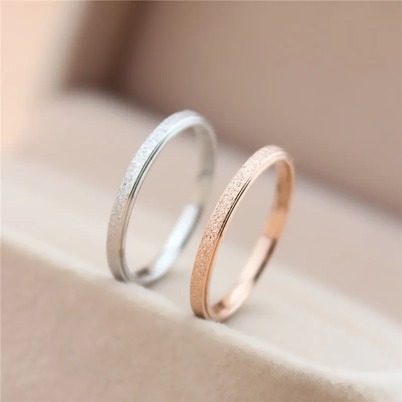 Обручальные кольца из нержавеющей стали с матовым покрытием 2 мм|Кольца для