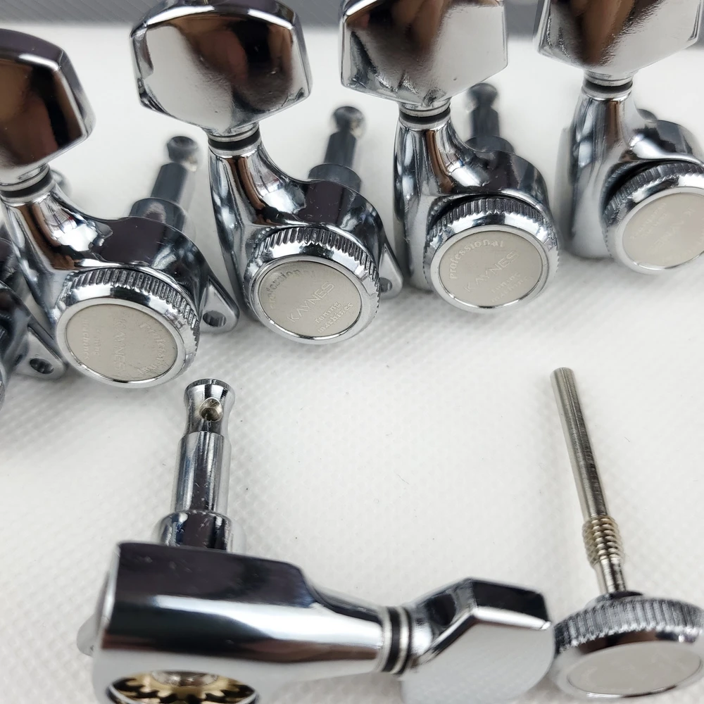 1 set gitarre locking tuners elektrische gitarre mechaniken mechaniken schloss string tuning pegs chrome silber 【made in korea】 free g
