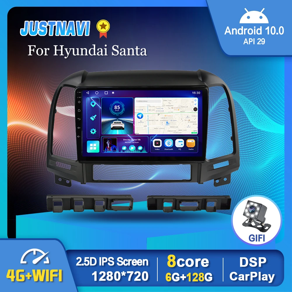 

For Hyundai Santa Gps Multimedia Video Player 2006-2012 Android 9.0 1 2 Din No Dvd CD for Hyundai Santa Fe 2 Car Radio Carplay