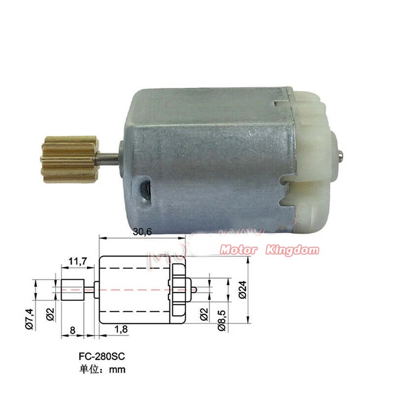 FC 280SC 9T мотор редуктор Микро Мини 18 мм * 24 DC 12V Автомобильный Дверной замок привод