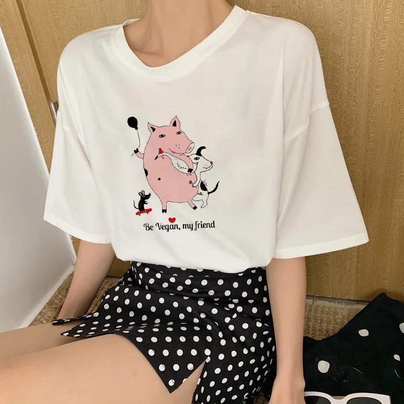Эффектная женская футболка с надписью «Vegan Love», «Save The Bees», короткий рукав, Ulzzang, винтажная уличная одежда в стиле Харадзюку, графические футболки, топы больших размеров