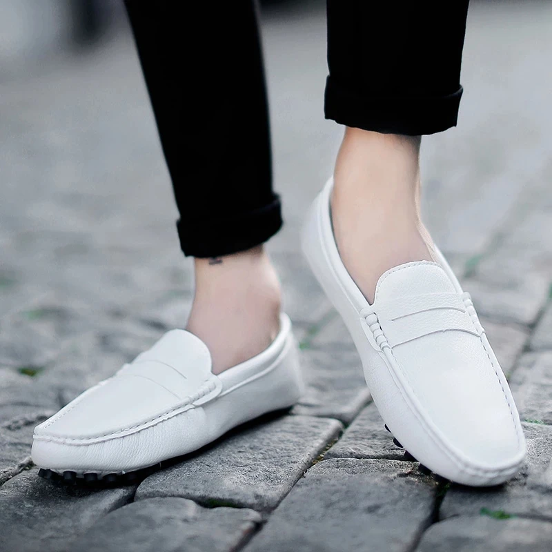 

2021 new casual shoes men's leather loafers casual summer