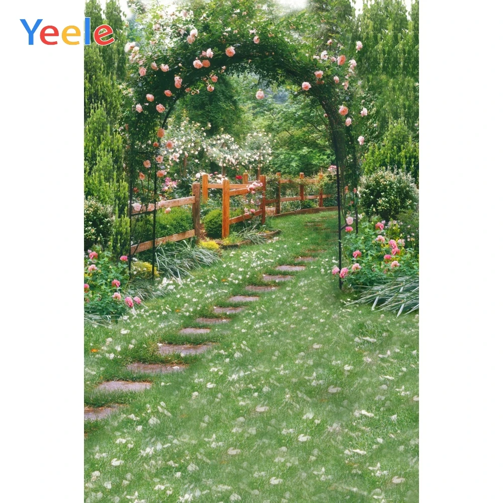 Фоны для фотосъемки с зелеными травами лозами арками воротами по