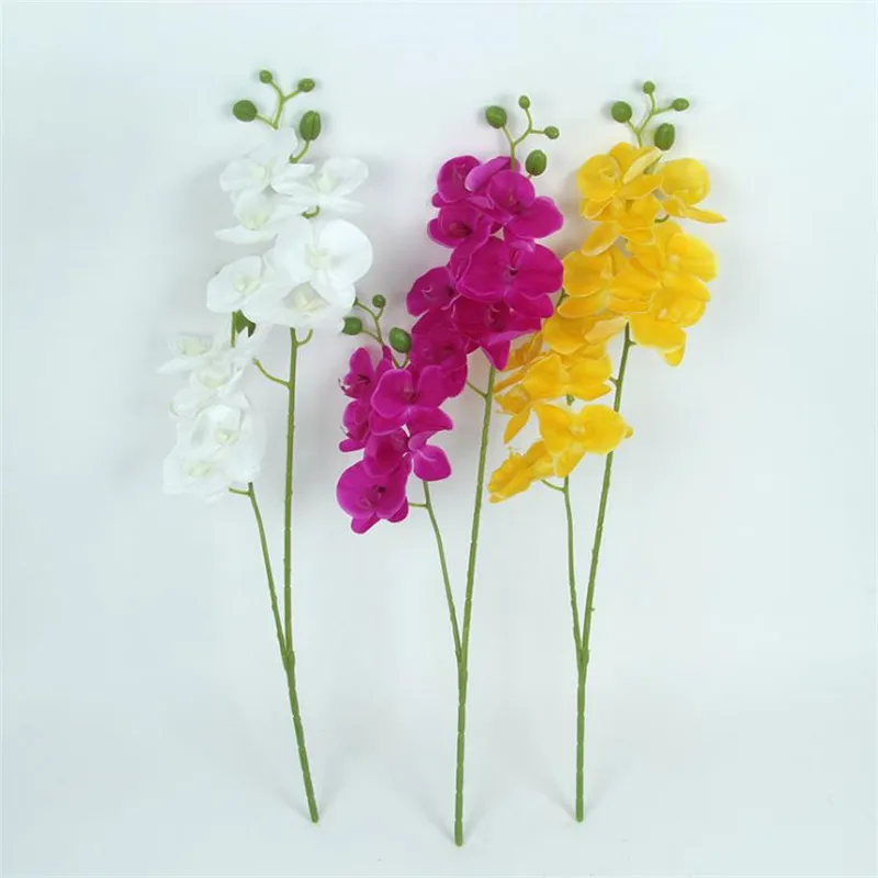 

10Pcs Fake Latex Orchids (2 stems/piece) 22.83" Simulation Real Touch Butterfly Orchids for Wedding Home Artificial Flowers