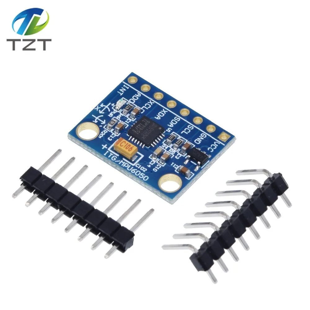 TZT IIC GY-521 MPU-6050 MPU6050 3 оси аналоговые датчики гироскопа+ 3 оси акселерометр модуль для Arduino с контактами 3-5 в DC
