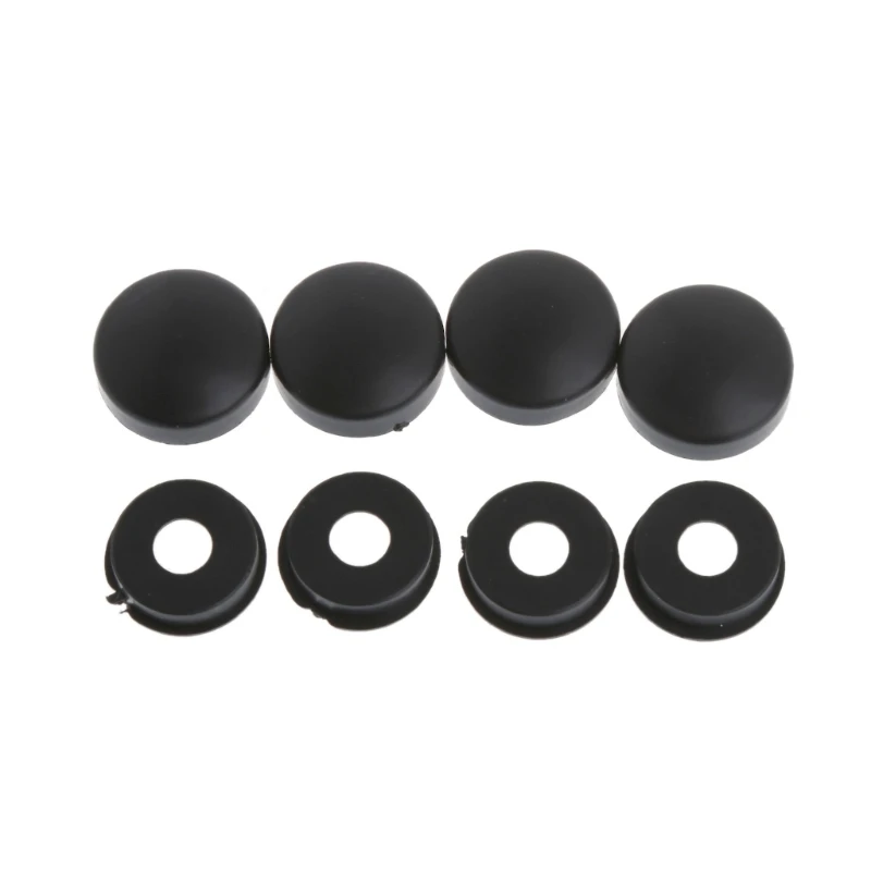

8 Pcs ABS Chrome License Plate Frame Screw Nut Caps+Bolt Cover Set For Car 094D
