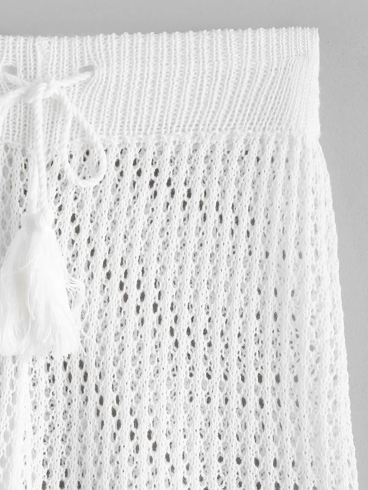 ZAFUL вязаные крючком пляжные штаны с завязками женские одноцветные сексуальные