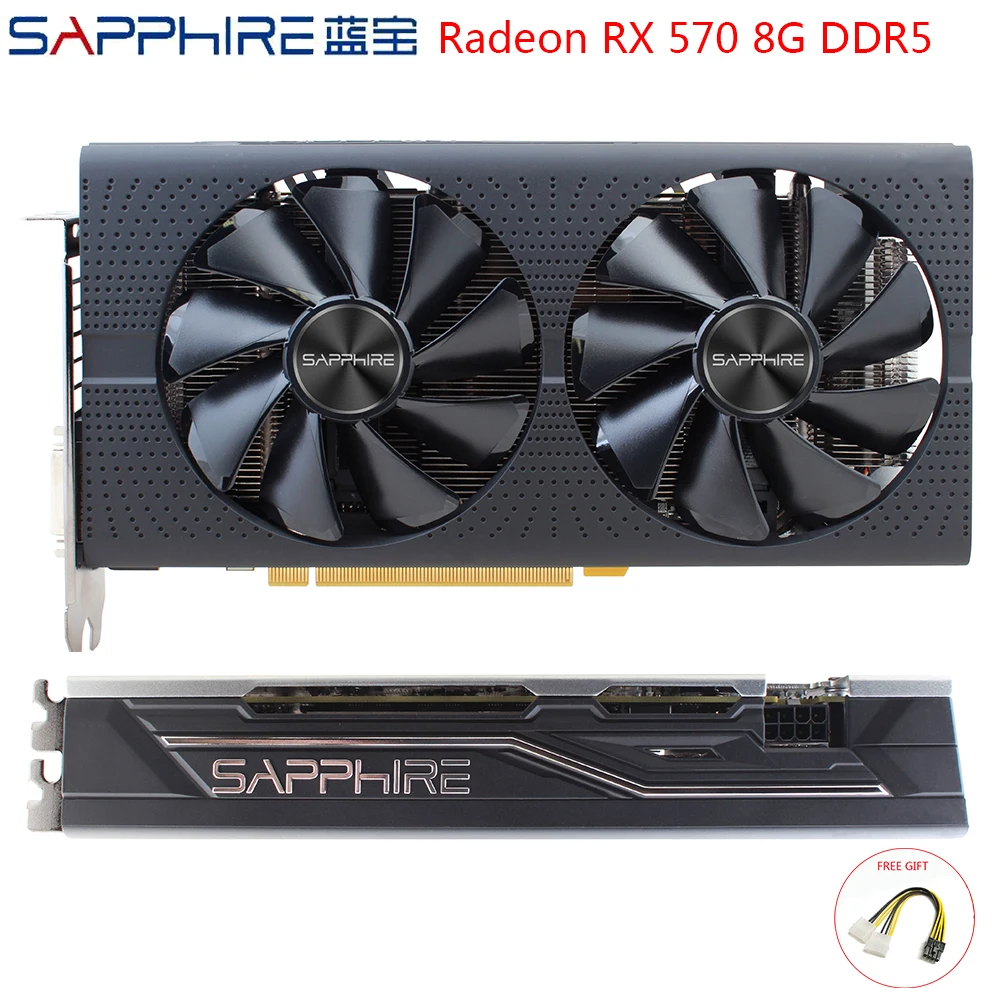 SAPPHIRE AMD Radeon RX 570 8GB Графические карты RX570 Gaming PC Видеокарта GDDR5 256 бит PCI Express 3.0 Настольный для использования.