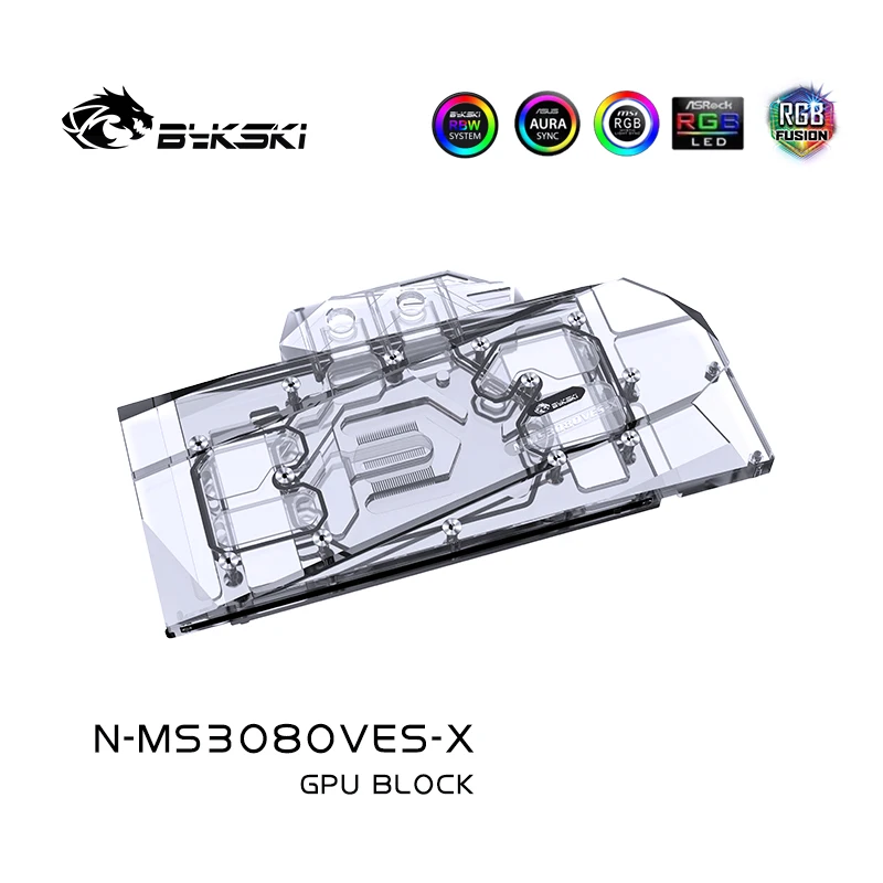 

Bykski Water Block Use for MSI RTX3090 VENTU 3X 24G OC / RTX3080 VENTU 3X 10G GPU Card / Full Cover Copper Radiator / RGB Light