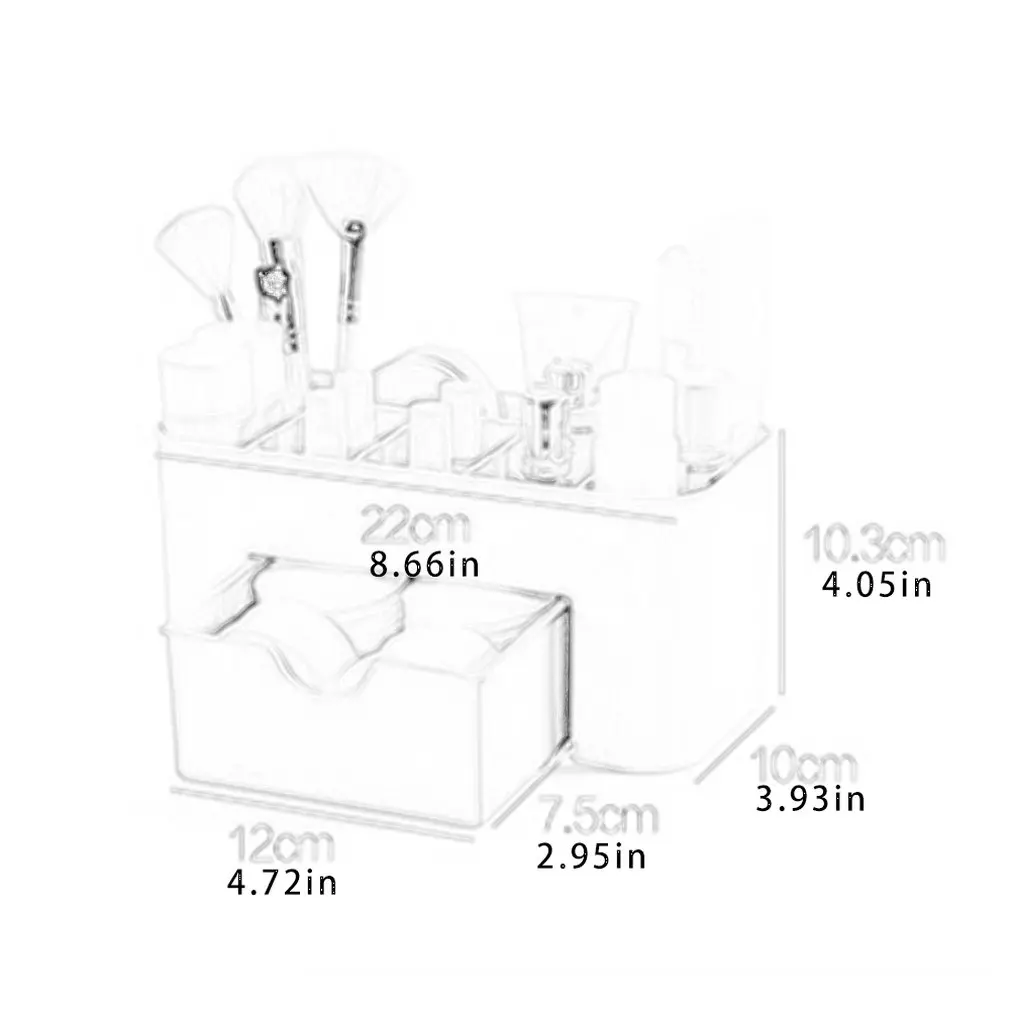 

Drawer Cosmetic Storage Box Makeup Brush Finishing Box Desktop Jewelry Skin Care Lipstick Mask Compartmental Dressing Box