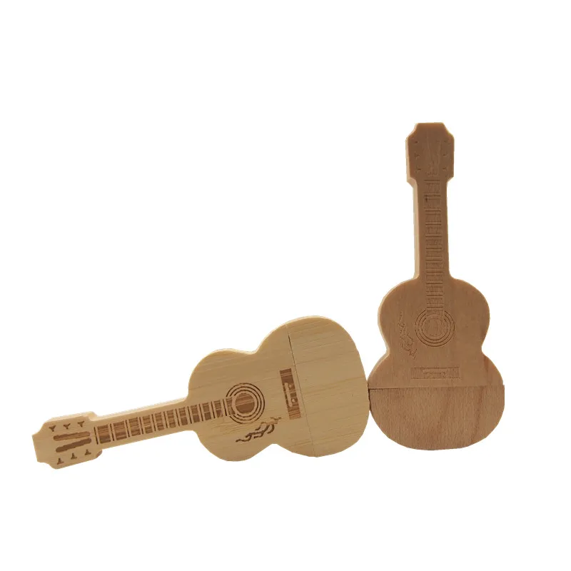 Популярные деревянные USB флеш накопители уникальный стиль гитары флешки 32 Гб 64 16 U
