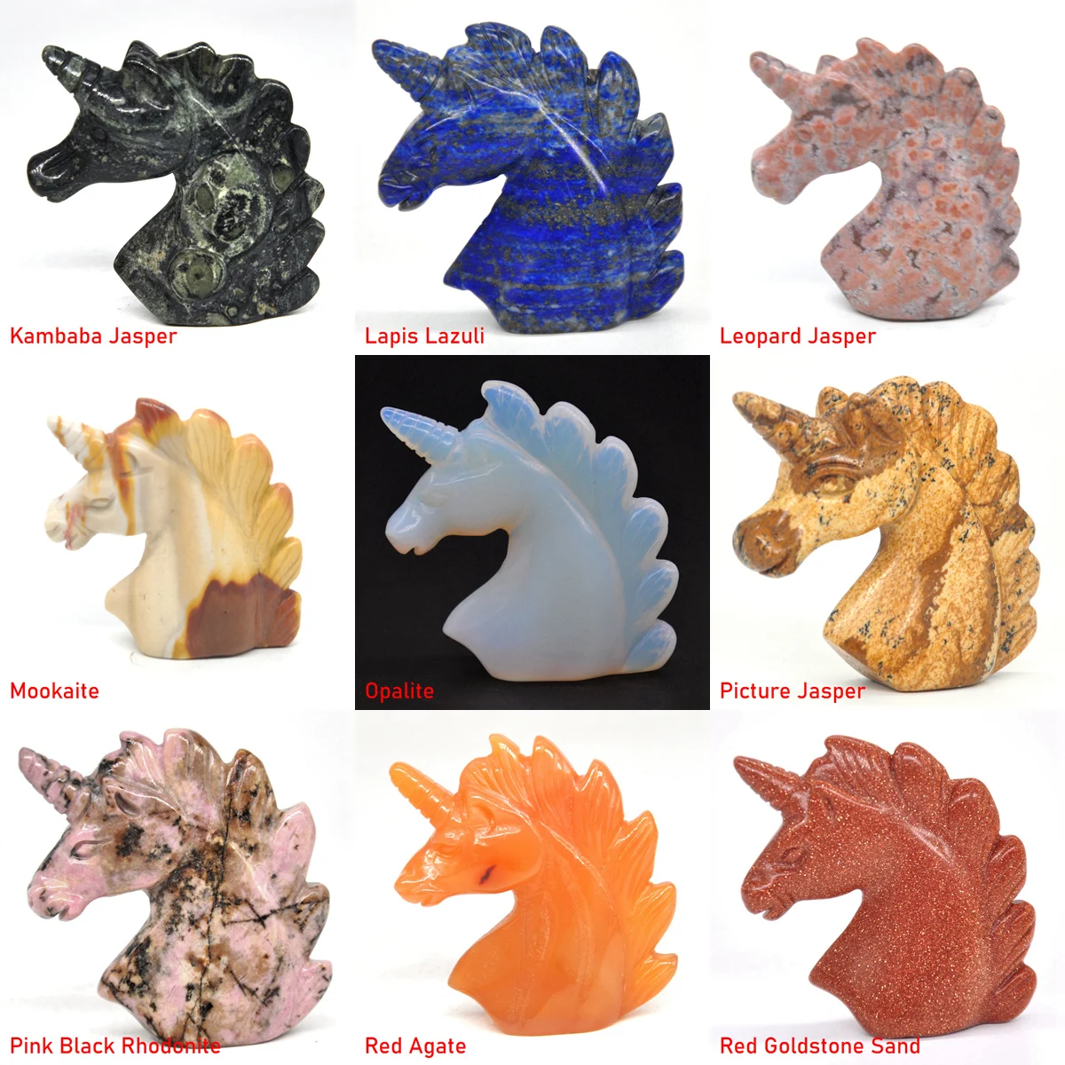 Единорог статуя натуральные камни резные украшения дома исцеления Хрустальная