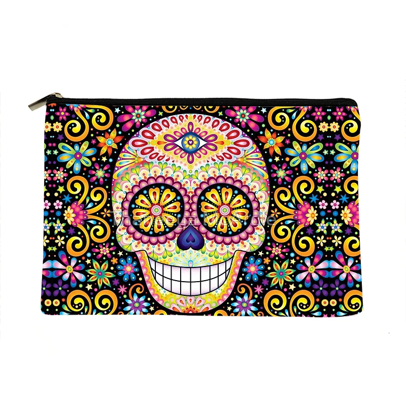 

Women Colorful Skull Printed Make up bag Fashion Women Cosmetics Organizer Bag for Travel Colorful Storage Bag for Lady Bag
