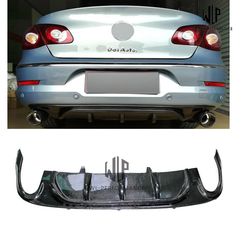 

for Volkswagen Cc High Quality Carbon Fiber Single Out Rear Bumper Diffuser Bumpers Lip 3.6 Style 2009-2018