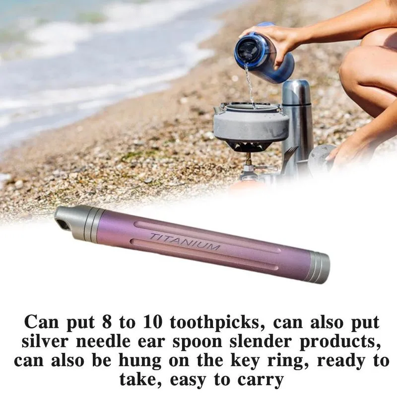 

Titanium Alloy Portable Toothpick Holder Sealing Pore To Waterproof Toothpick Can For 8 Outdoor Toothpicks 10 Box Camping B0A7