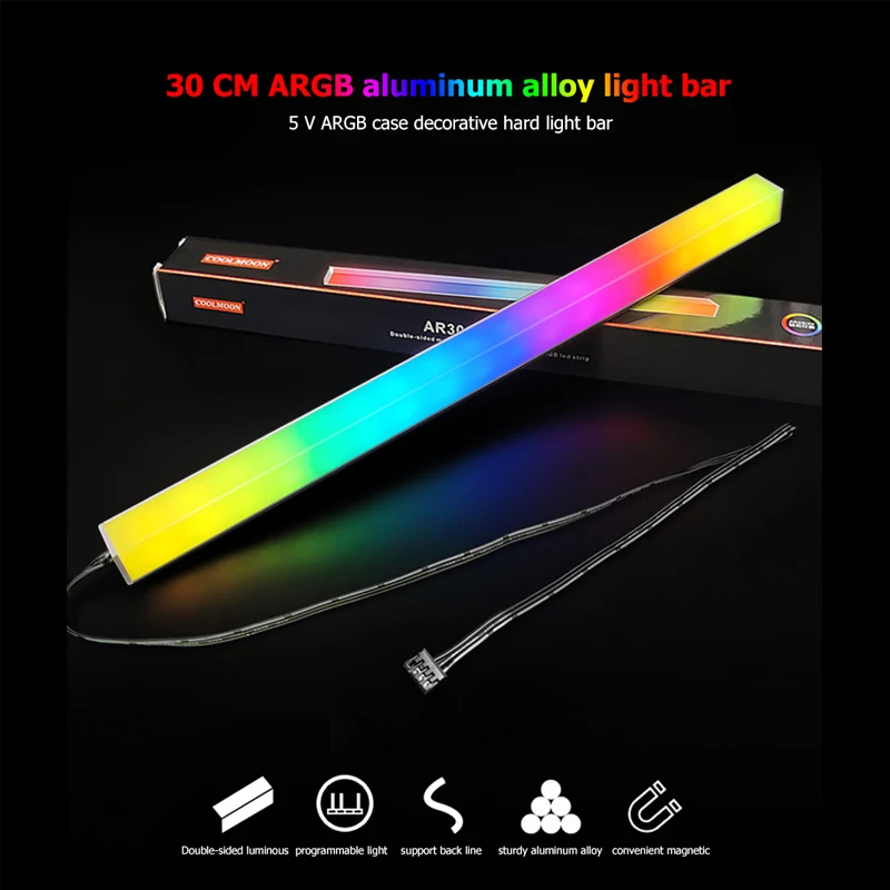 Алюминий сплав RGB светодиодный светильник бар Настольный ПК чехол с бриллиантами