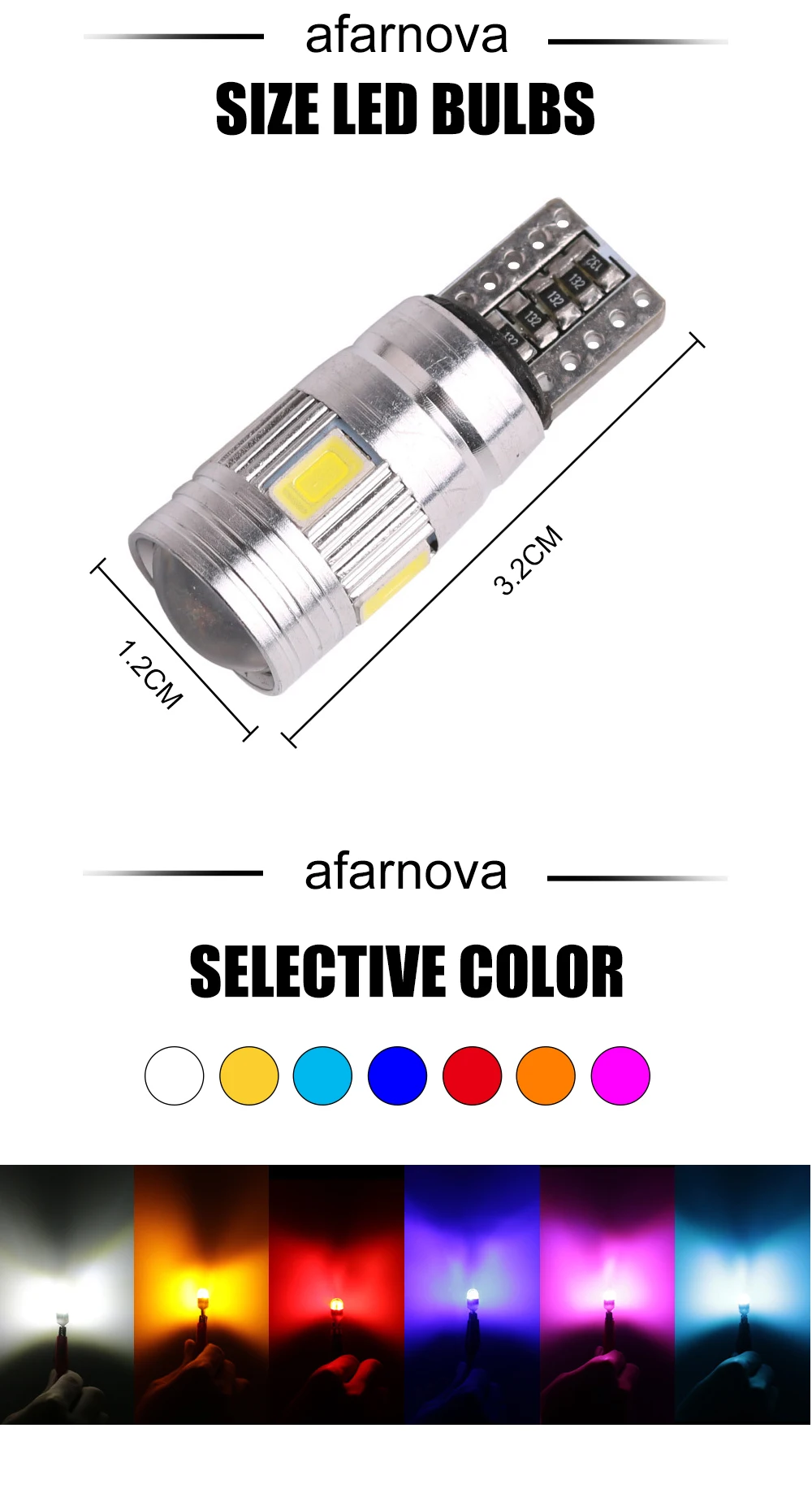 10х машина светодиодный T10 W5W Canbus 5630 6-SMD 12V 168 194 лампы сигнала поворота номерной знак лампы резервные багажник ошибок