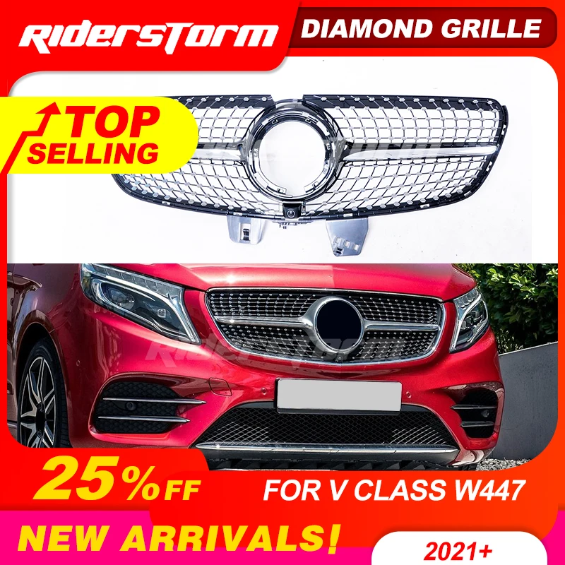Алмазная решетка для V Class W447 GT черная хромированная V260 AMG Line передний бампер