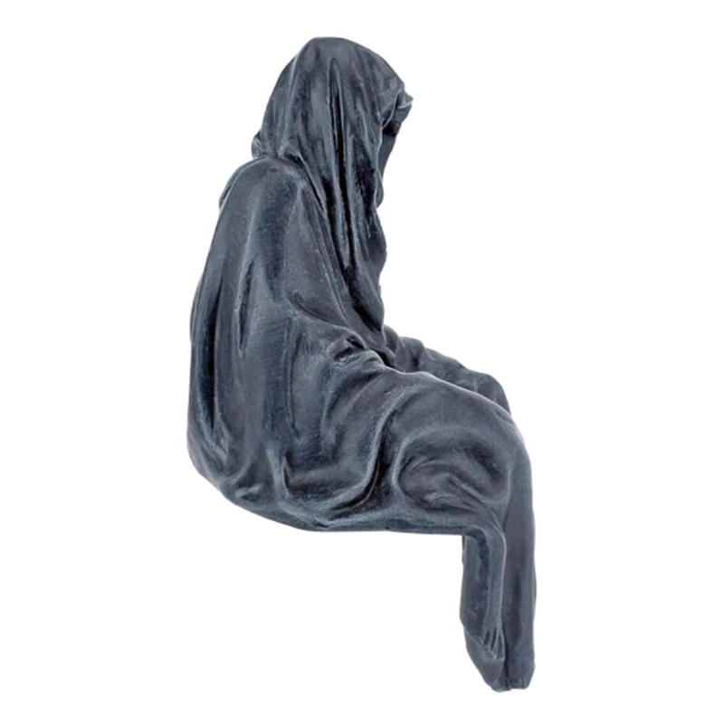 

Mysterious Man In Black Meditating Ornaments Resin Statue Desktop Ornaments Creative Figurine Sculpture for Home Decor