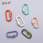 Эмалированные застежки JUYA для изготовления ювелирных изделий, Радужный карабин, винтовой замок для рукоделия, фурнитура для ювелирных изделий, медный соединитель, аксессуары ручной работы