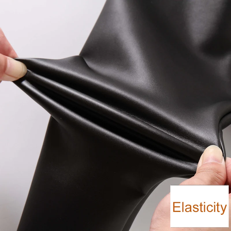 Детские повседневные кожаные брюки для девочек зимние плотные теплые мальчиков