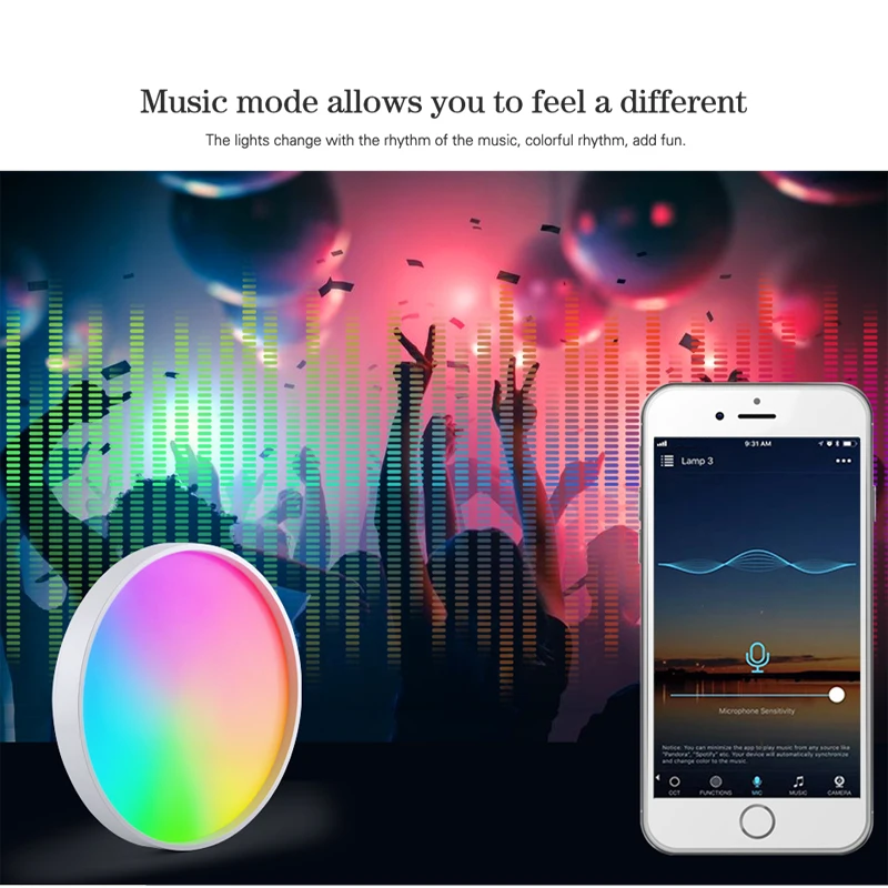 $28.81 WIFI Smart LED Ceiling Light 36W Voice Control Dimmable RGB Bluetooth Indoor Alexa Google Modern Lamp Tuya Intelligent Lamps